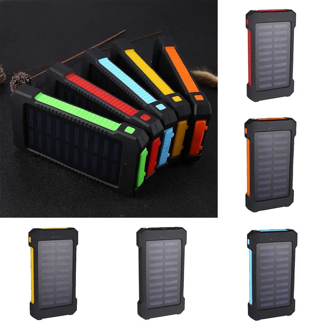 Универсальный внешний Солнечный аккумулятор портативное двойное USB зарядное