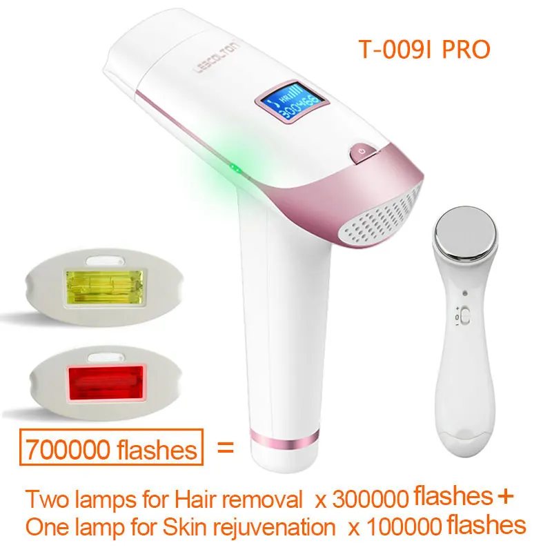 700K Flash massager Lescolton 4в1 IPL лазерная эпиляция 1300000 импульсов Эпилятор с ЖК-дисплеем машинка для постоянного бикини триммер электрический depilador - Цвет: 700K Flash massager