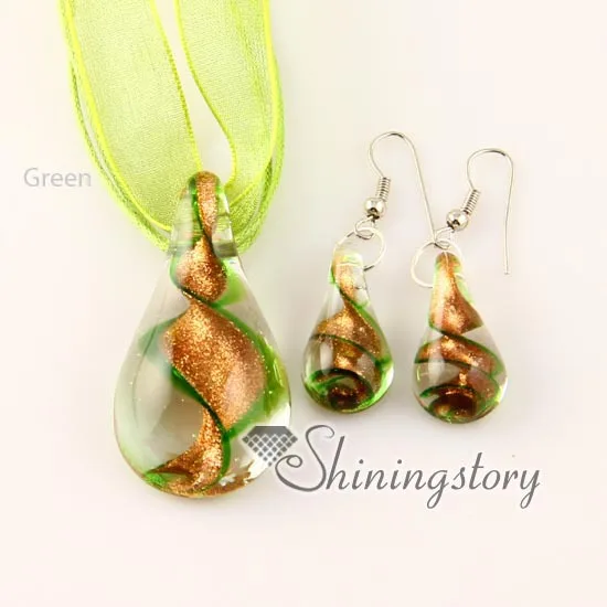 Ювелирный Комплект из колье и серёг муранского стекла|necklace wood|necklace pendantjewellery usb |