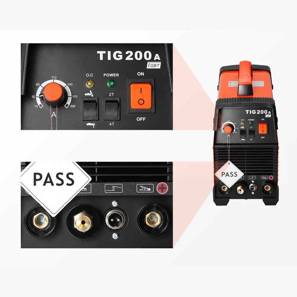 Сварочный аппарат Tig WSE 200A Arc TIG MMA 2 в 1 Argon Tig 2T 4 T, сварочный аппарат из нержавеющей стали и углеродистой стали, технология IGBT