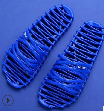 Item-1 Dark Blue Летние массажные тапочки для душа; обувь для здоровья ног; Нескользящие мягкие домашние тапочки для мужчин и женщин; массажер для ног - Цвет: Item-1 Dark Blue