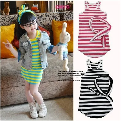Платья в полоску для маленьких девочек от 2 до 6 лет обтягивающие платья из 100%