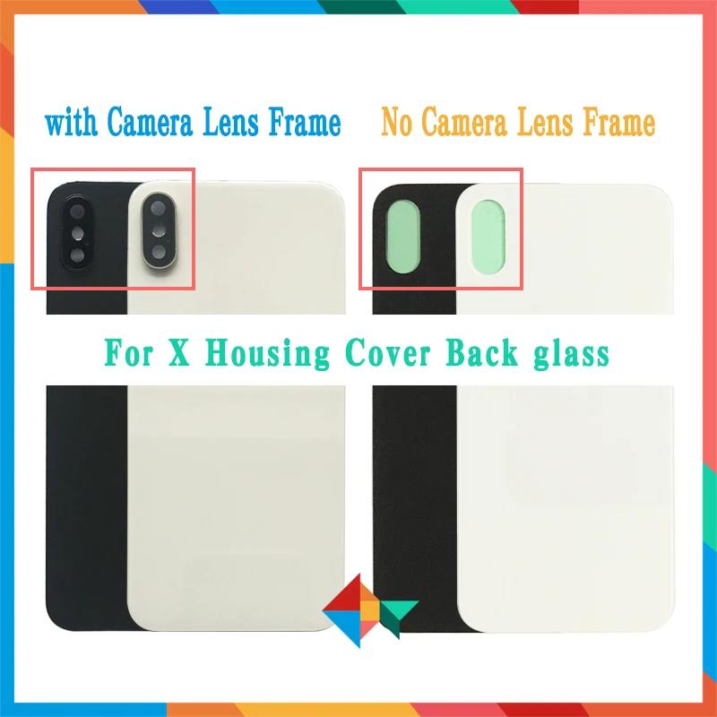 

10Pcs/lot Big Hole Back Glass For iphone X / XS / XS MAX Battery Cover Rear Door Chassis Frame Back Housing cover Glass