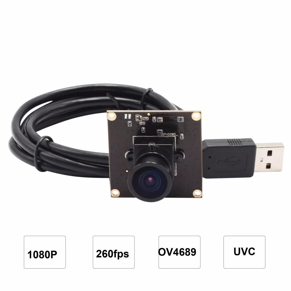 ELP высокая скорость HD USB2.0 веб камера OV4689 CMOS MJPEG 1080P 60fps 720P 120fps 640X360 260fps USB