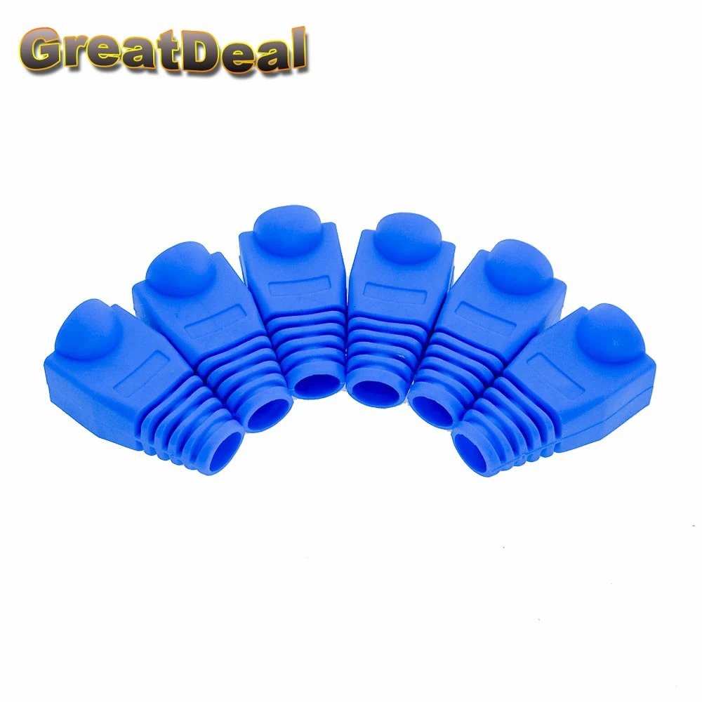 50 шт. Cat5 CAT5E RJ45 разъем Ethernet сетевой кабель деформация сапоги Вилки гнездо загрузки