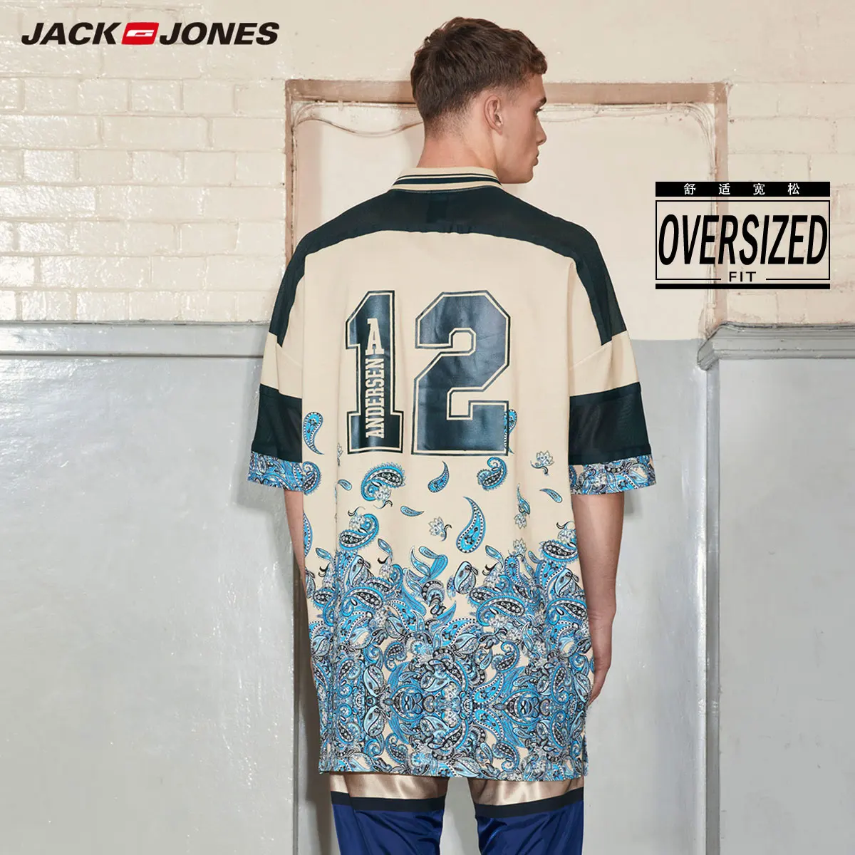 JackJones2019 Весна Новый Astrid Andersen сотрудничество отворот короткий рукав Футболка A