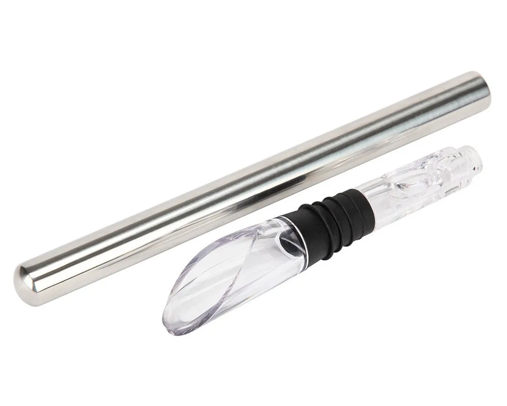 Iceless 3 в 1 Нержавеющая сталь бутылки вина охладитель stick пиво охлаждения Cooler стержень с Аэратор и Pourer Графин домашний бар применение