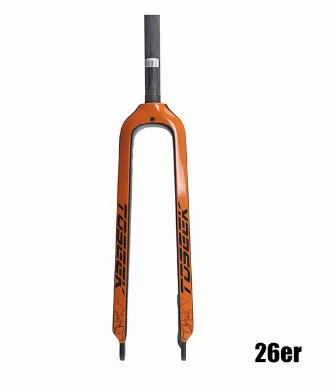 26er orange TOSEEK 26/27. 5/29 дюймов труба из углеродистого волокна 3K полностью из углеродного волокна, вилы велосипед Mtb горный велосипед вилка, части велосипеда 1-1/8" - Цвет: 26er orange