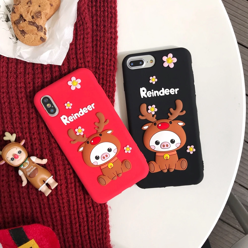 Рождество Стиль для iPhone X Case силиконовый мягкий чехол мобильного телефона c Милая