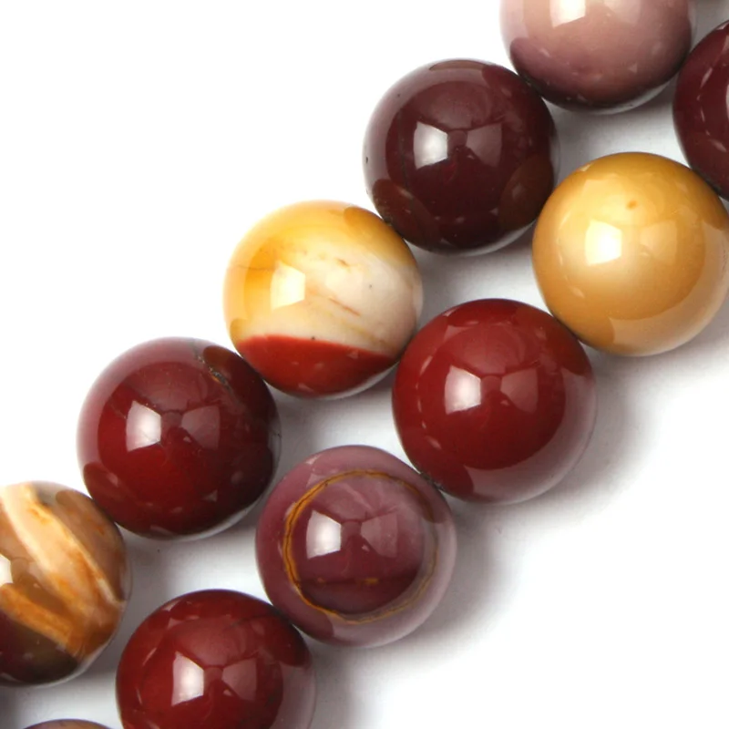 Круглые каменные бусины Mookaite из натуральных драгоценных камней DIY свободные для