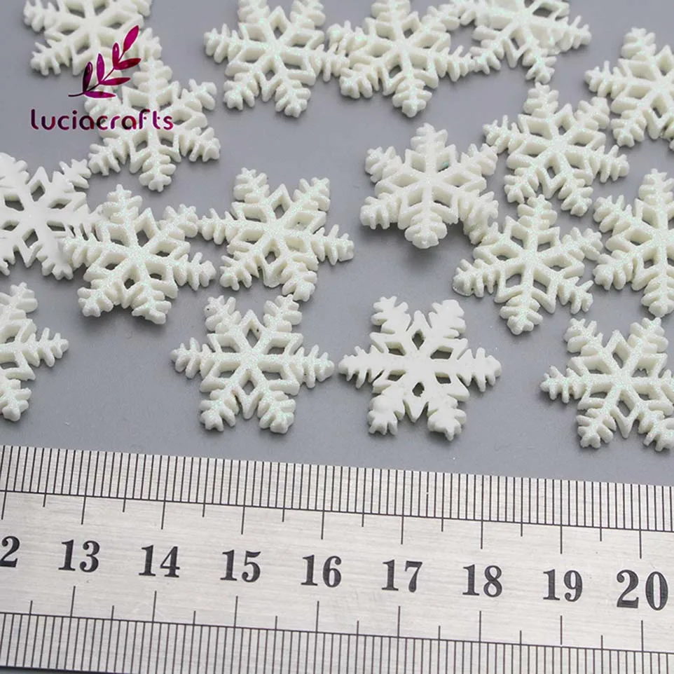 Lucia Crafts, 2,1 см, рождественские снежинки, кабошоны, висячие украшения, сделай сам, аксессуары, ремесла, 24 шт., F0604