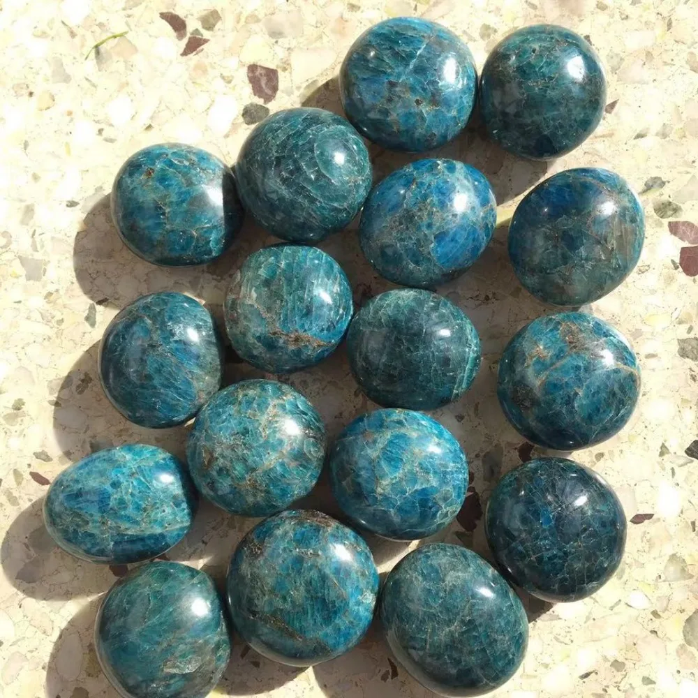 1PCS Natural Blue Apatite Crystal Gemstone Reiki Healing Chakra Freeform Polished Palm Stone Wholesale | Дом и сад