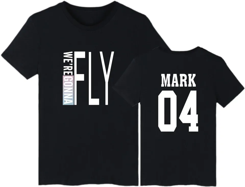 Kpop GOT7 футболка с надписью FLY IN WE'RE gont в стиле хип-хоп хлопковая Короткими