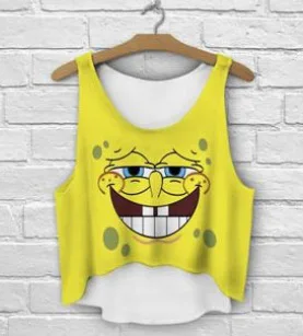 Женские футболки разных цветов летние короткие на бретелях с 3D принтом|short crop|women