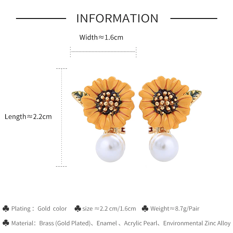 Романтические серьги-клипсы в Корейском стиле с цветком для женщин 3 цвета