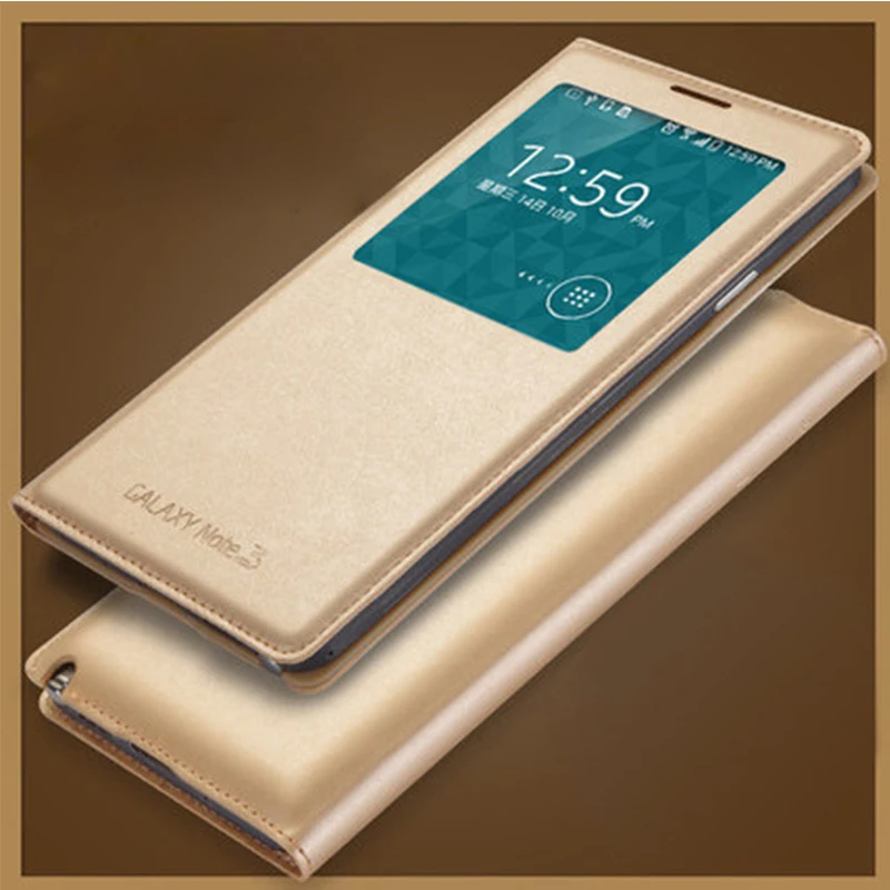 Умный флип чехол для Samsung galaxy Note 3 Оригинальный телефона из искусственной кожи