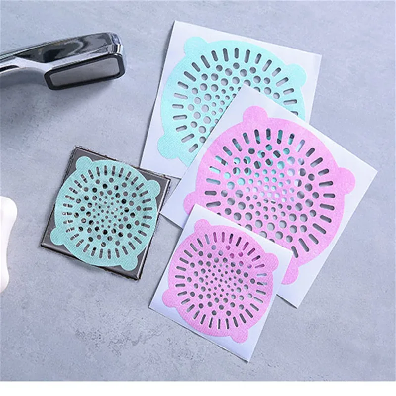 

10pcs Disposable Bathroom Sink Drain Hair Strainer Stopper Filter Sticker Kitchen Supplies Anti-Blocking Strainer Sticker