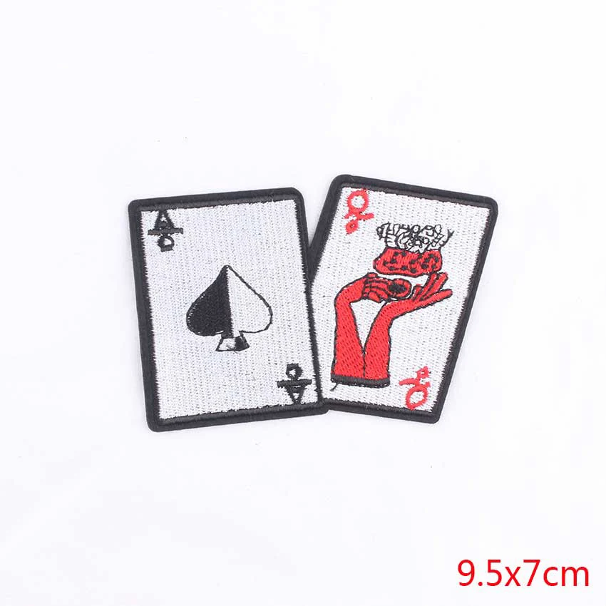 Pulaqi вышитые наклейки патч игральные Pokers карты пришить на железной руке значок для джинсов Одежда шляпа аксессуары для одежды H