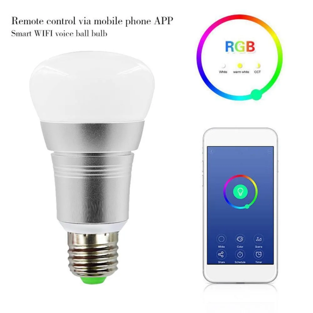 2 * приложение WiFi Smart светодиодный свет лампы голосового управления пульт