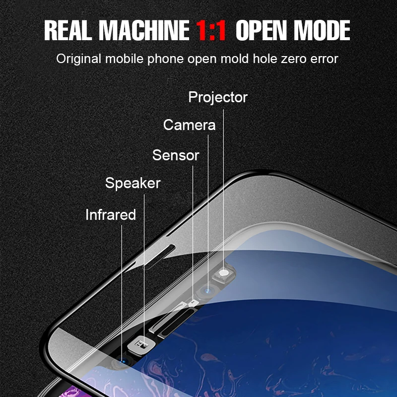 Для iPhone XR XS Max закаленное стекло 10D полное покрытие на 9H Защитная стеклянная