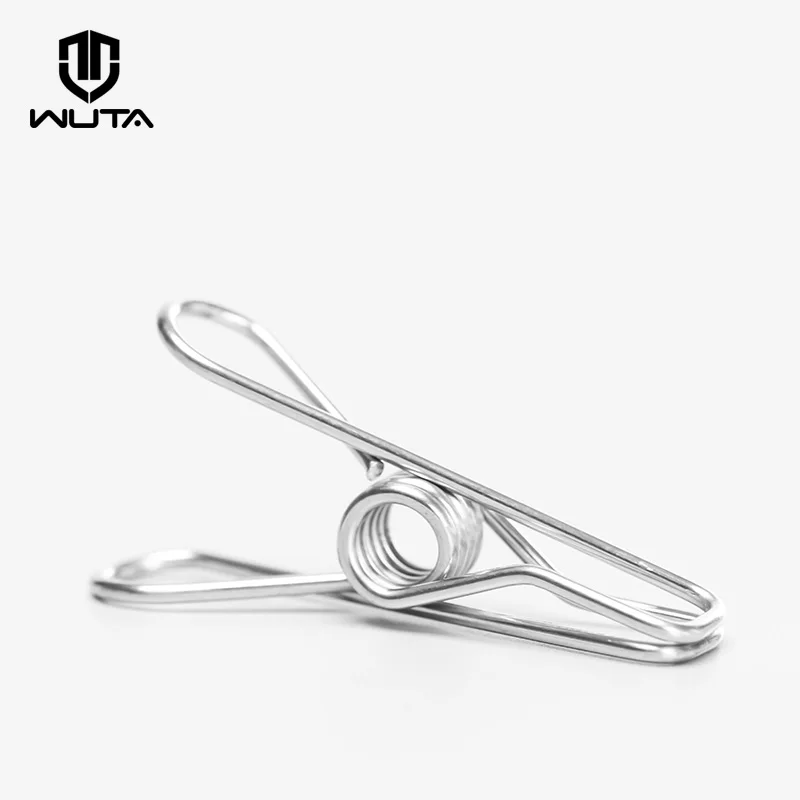 

WUTA 20 pcs Hot Stainless Steel Metal Spring Clips for Leather craft Tools Silver Ticket Clip Clothes Hanging Pegs Clips Clamps