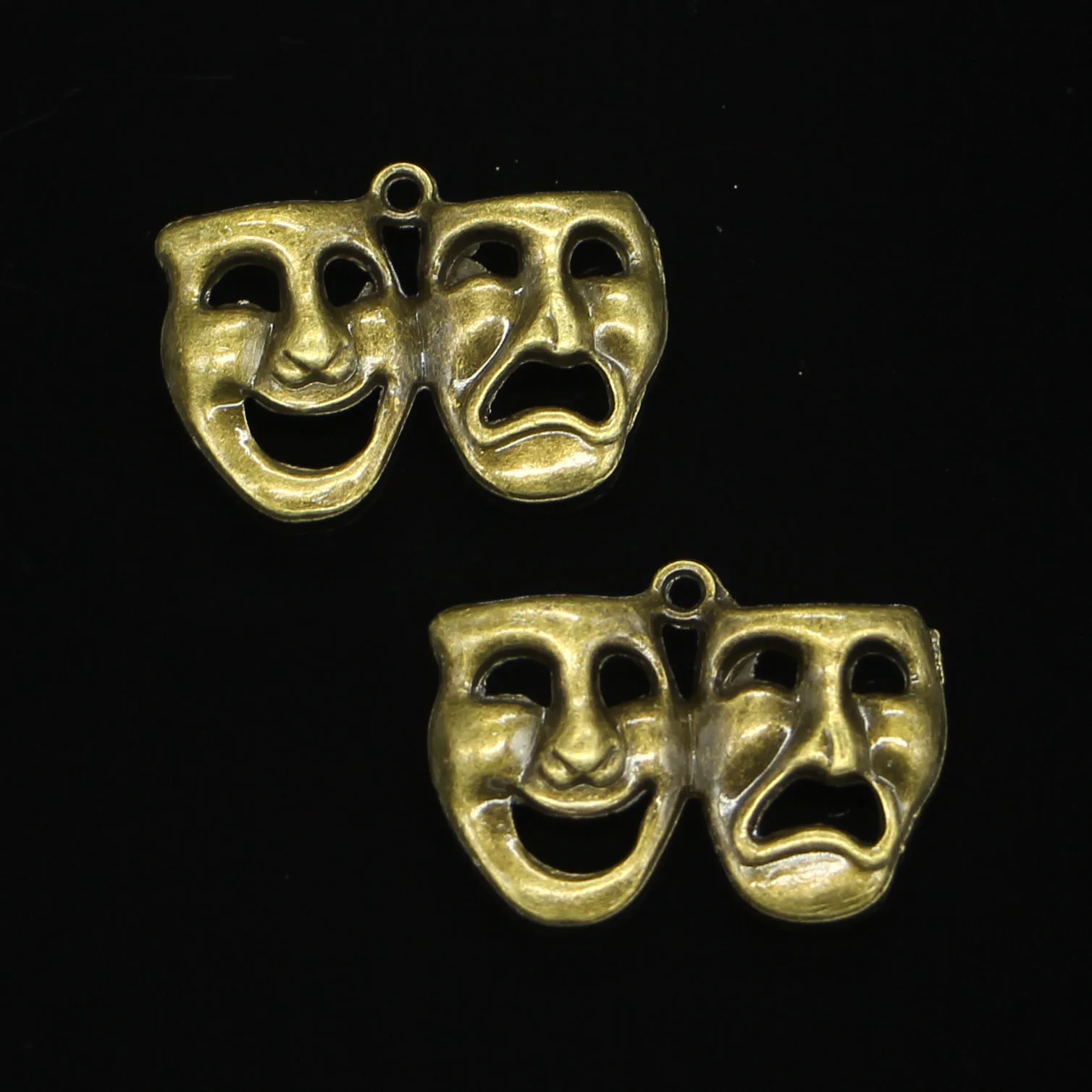 7 шт античная бронза браслет комедия трагедия маски амулеты для DIY браслеты