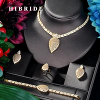 hibride fashion design beauty 4pcs wedding bridal cubic zircon necklace jewelry set dress jewelry set for party gifts n 835