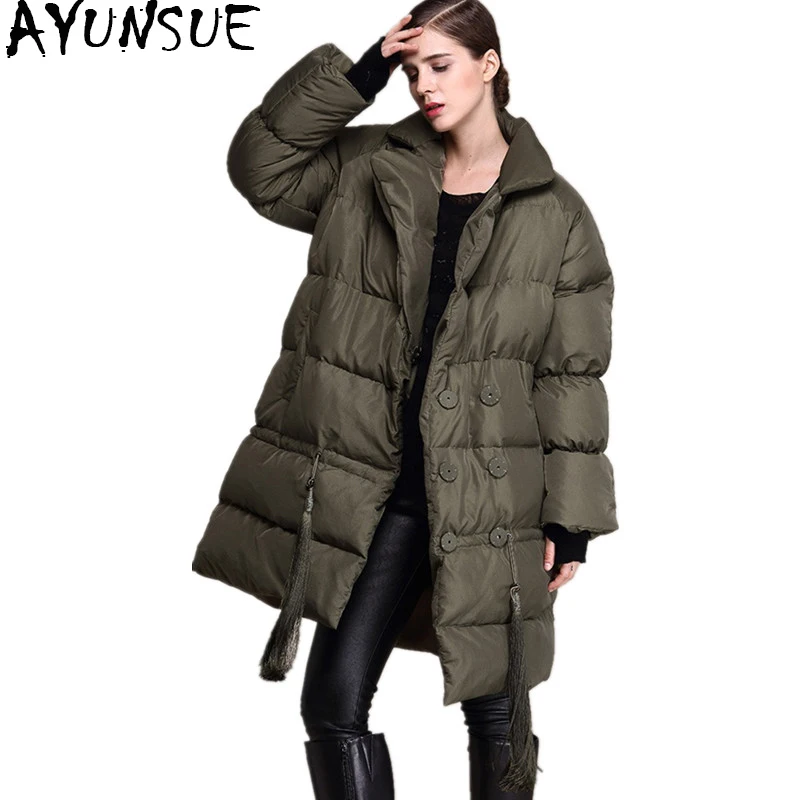 AYUNSUE Европейская зимняя женская пуховая куртка женские утепленные куртки для