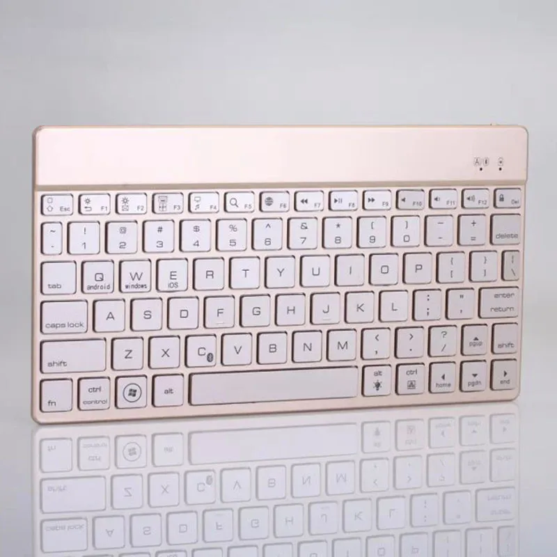2016 Новая роскошная алюминиевая Беспроводная bluetooth-клавиатура с/без 7-цветной