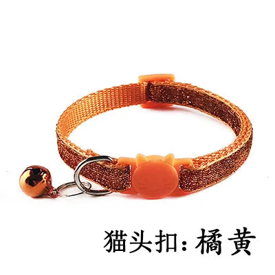 orange BlingBling ошейник для кошек, модный ошейник для щенков, маленьких собак, кошек, безопасный ошейник с разъемной пряжкой, красный, розовый, синий, зеленый, фиолетовый, оранжевый - Цвет: orange