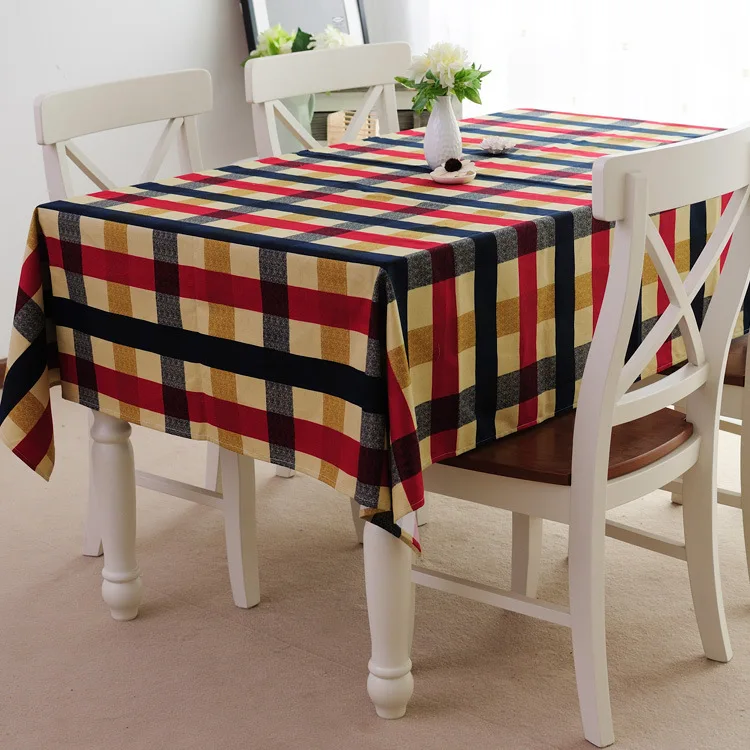 Модная столовая скатерть решетки пыле универсальная хлопок холщовые двойные
