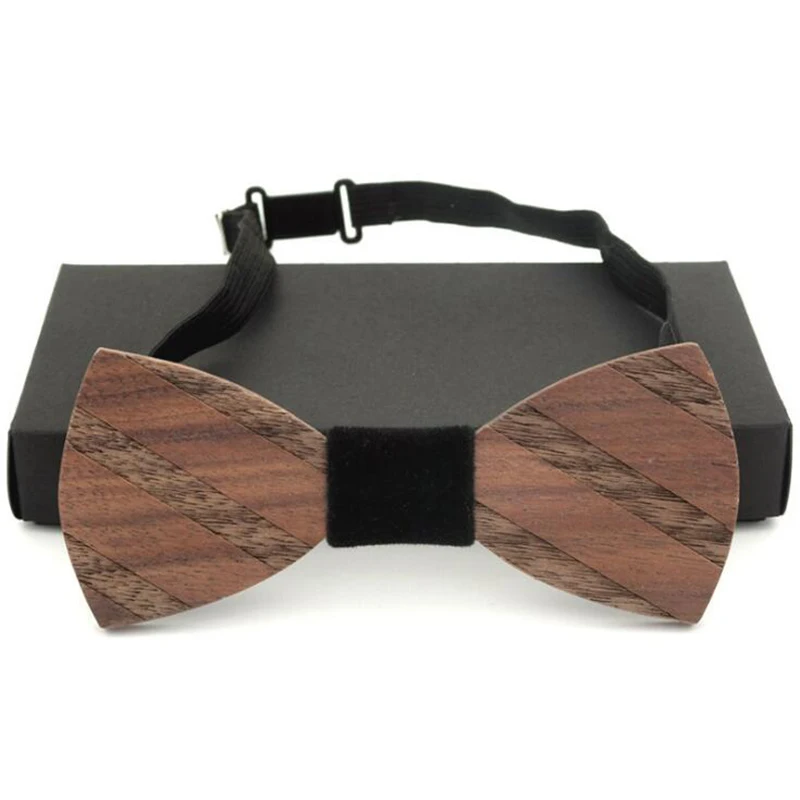 RBOCOTT полосатый деревянный галстук бабочка мужской однотонный в горошек