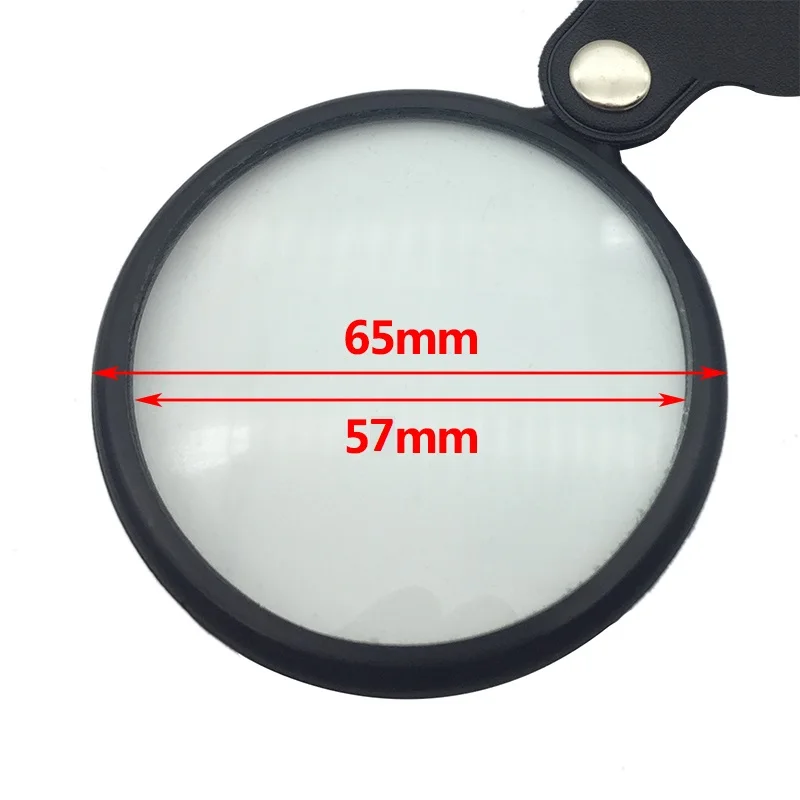 5X Magnification Мини Карманная Лупа Легкая Складная увеличительное стекло для чтения карты меню документы Стекло 6X50 мм 5X60 мм чехол из кожзаменителя - Цвет: 5X Magnification