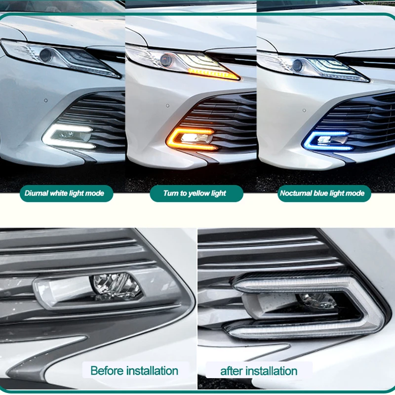 Hlxg автомобильный DRL светодиодный дневный ходовой свет для Toyota Camry 2018 2019