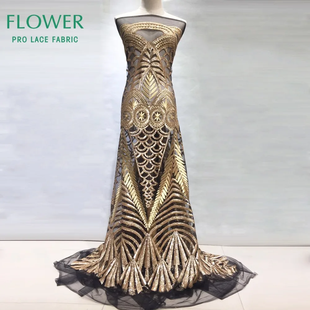 Уникальный стиль Африканский сетка кружево Блестки Ткань 2020 индийский