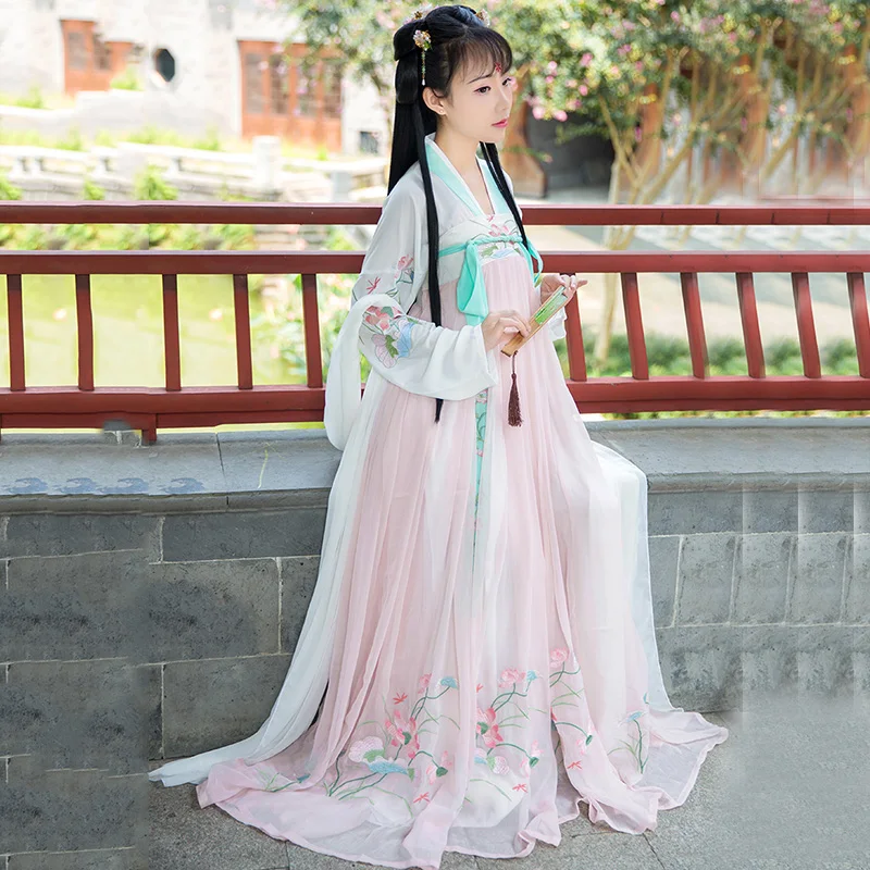 Traditional Chinese Dance Costume Women Green Hanfu Singers Stage Wear Oriental Performance Clothing Folk Festival Outfit DC2349 |