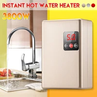 220v 3800w instant tankless electric hot water heater kitchen quick heating shower watering heaters bathroom led display