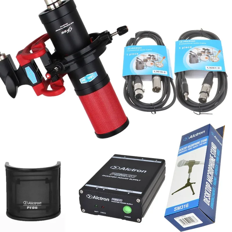 Популярный конденсаторный микрофон Alctron CS55 с большой диафрагмой + PS200 48 В кабель