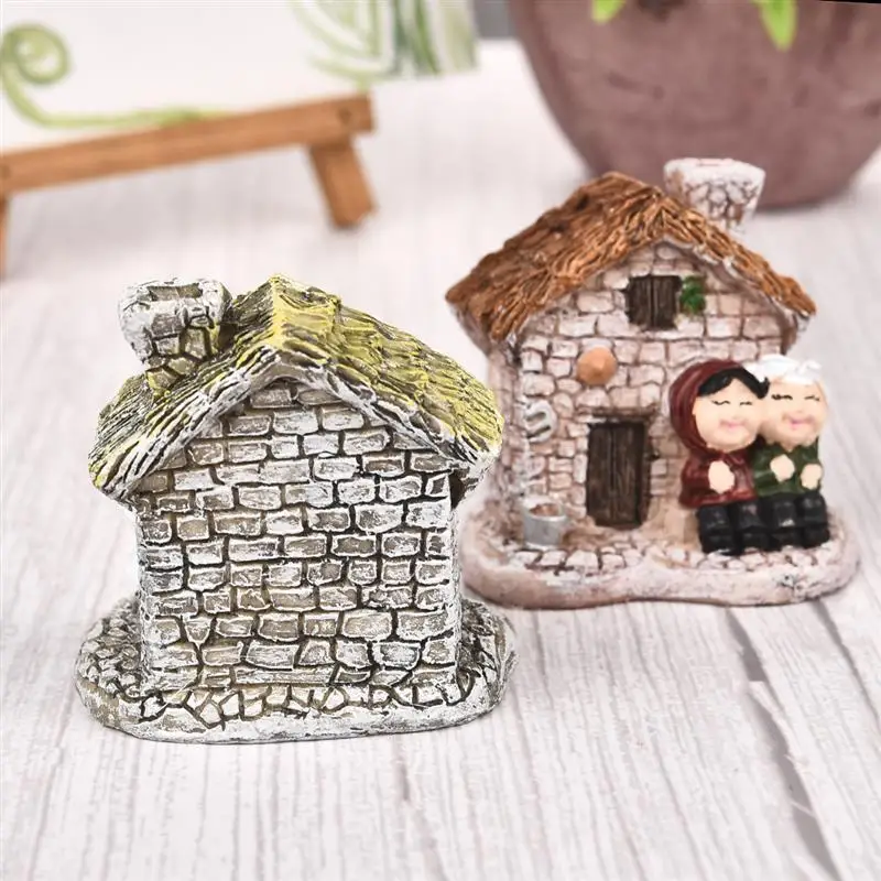 Миниатюрный декор сада большой дом со старой парой замок феи сад миниатюрные
