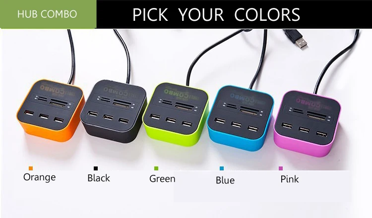 Cliry USB концентратор комбинированный все в одном USB 2,0 Micro SD высокоскоростной кардридер 3 порта разъем адаптера для планшетных ПК компьютер ноутбук