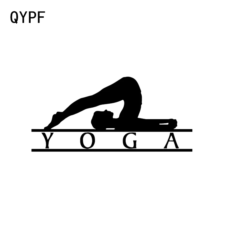 

QYPF 13,9*6,5, модный спортивный декор для йоги, медитации, стикер для моделирования автомобиля, силуэт, виниловые аксессуары