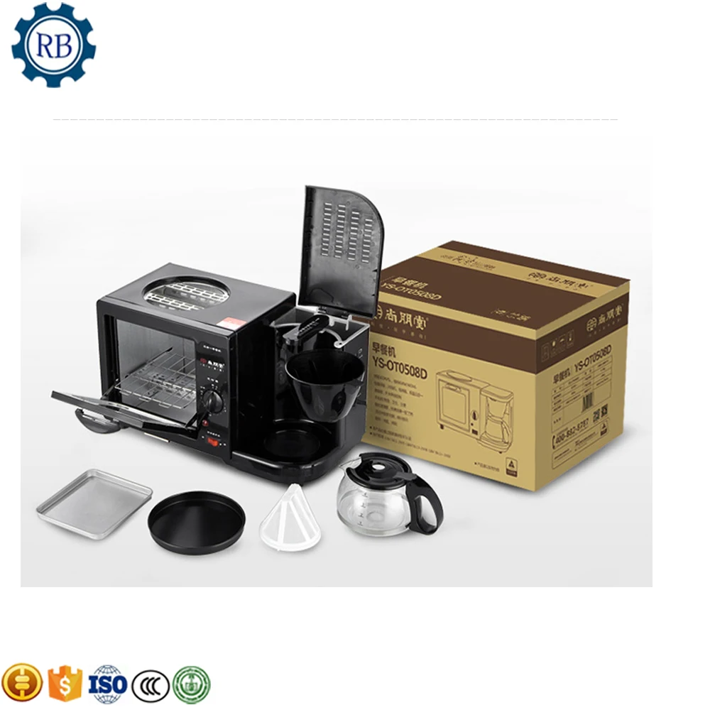 Multifuntion 3 in 1 Breakfast Maker Bread Toaster Meat Baking Grill/Fried Egg/ Coffee Roaster Electric Oven For Household | Бытовая