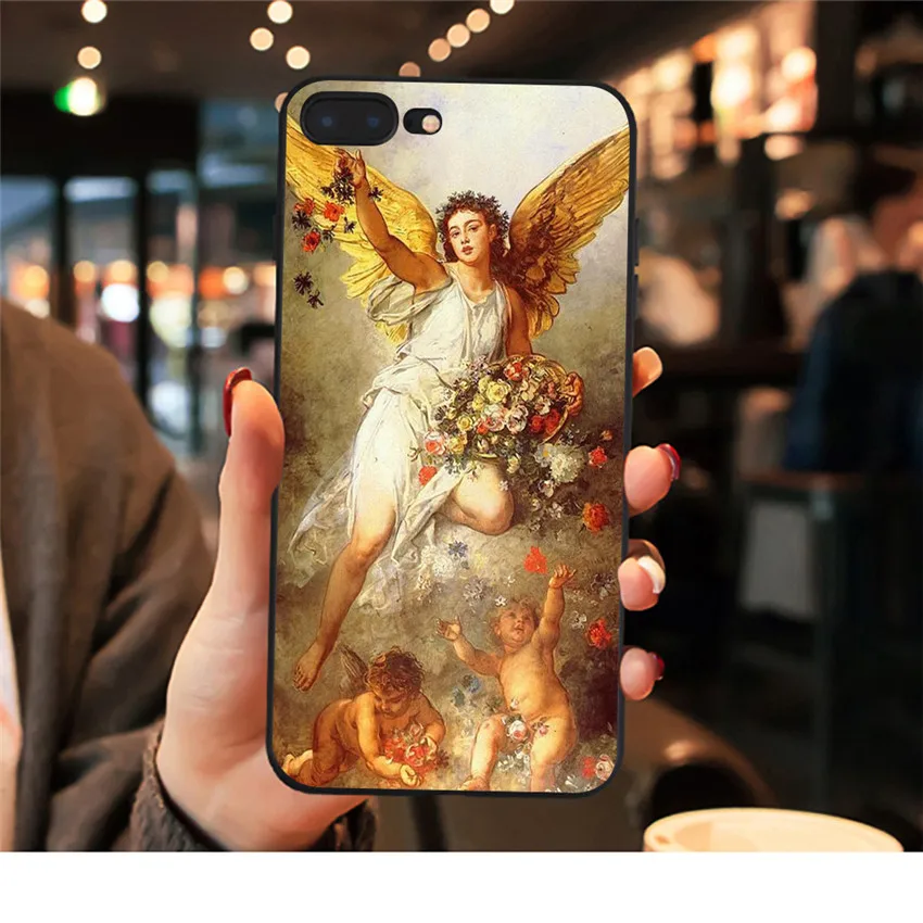 20485 Чехол для телефона с изображением ангелов Ренессанса для iPhone X, 7 Plus, XS, 10, мягкий силиконовый чехол из ТПУ с цветочным принтом для мальчиков, чехол для iPhone 6S, 8 Plus, XS Max, чехол - Цвет: 20485