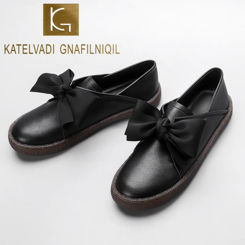 KATELVADI женская обувь черного цвета из PU искусственной кожи Для женщин