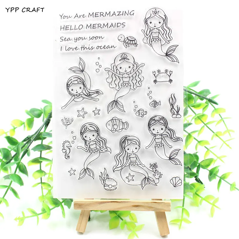 Милая штемпель Русалка YPP CRAFT и металлические Вырубные штампы для сделай сам