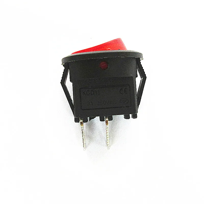 3A KCD11-2PIN круглый Кулисный переключатель прозрачная красная крышка без светильник отверстие для открытия 15 мм 2 фута ВКЛ./ВЫКЛ