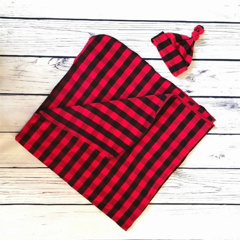 

COSPOT Newborn Christmas Swaddle Blankets Red Plaid Blanket+Hat Bebes Baby Swaddles Toddler Infant Hold Wraps Headband Set 30