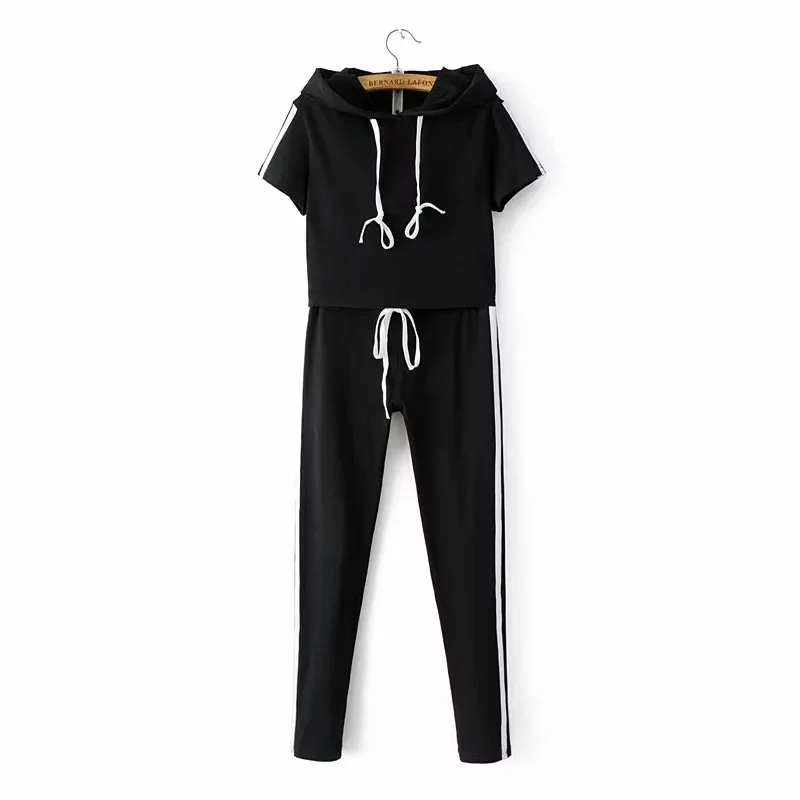 2018 Fashion Women Fitness Set Hooded Tracksuit Suit Workout Clothing jumpsuits 2 piece | Женская одежда