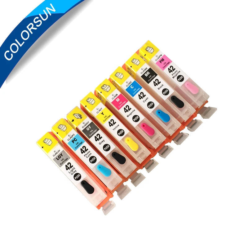 8 цветов для Canon CLI 42 многоразовый картридж принтера Pro 100 Pro100 с чипами ARC|cartridge for