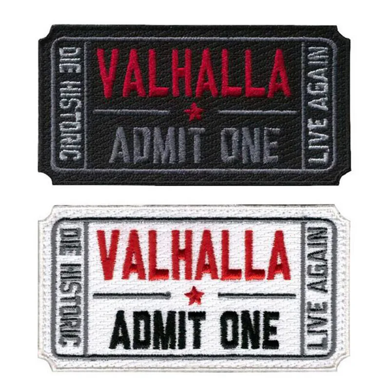1 шт. 3D вышитый значок Valhalla Hall Тактический костюм черный белый Mad Madison джинсовая